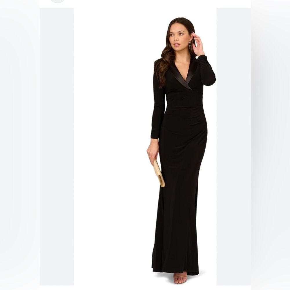 Adrianna Papell Black Long Sleeve Dress